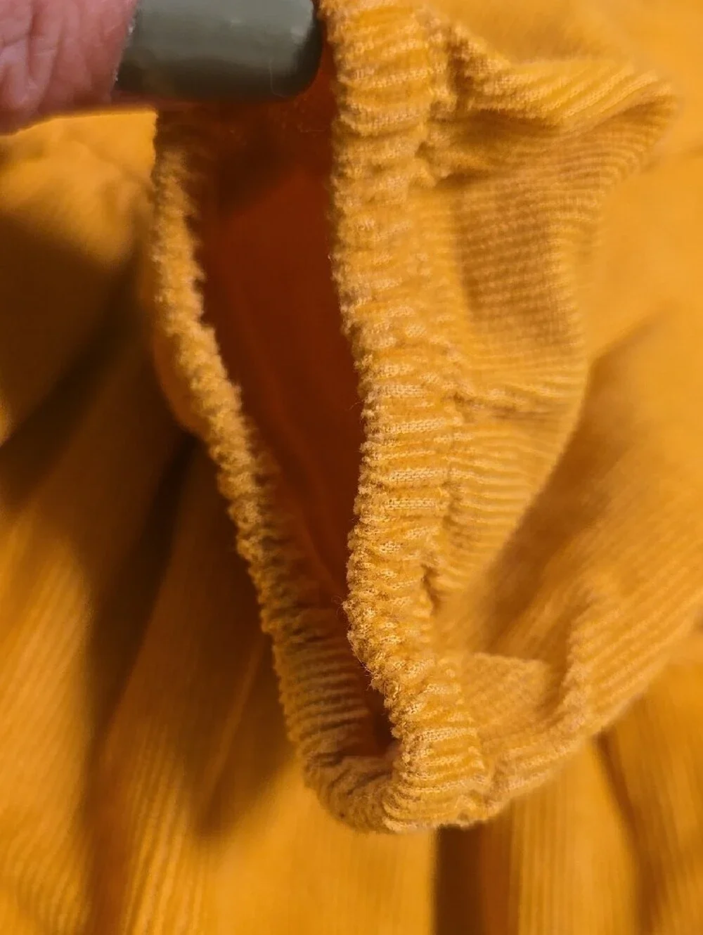 Girls' Mustard Yellow, Corduroy, Button-Front Dress with Woodland Embroidery 🦔